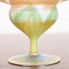 Louis Comfort Tiffany Favrile Iridescent Art Glass Pulled Feather Footed Bowl or Compote Dish - Image 5