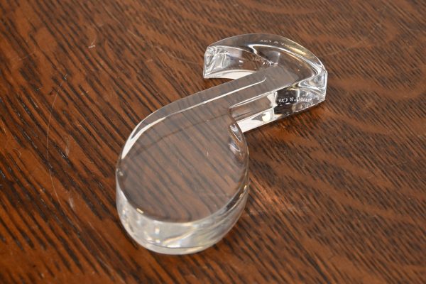 Tiffany & Co. Crystal Glass Musical Note Paperweight - Image 2