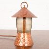 Roycroft Style Antique Arts & Crafts Hammered Copper Desk Lamp, 1930s