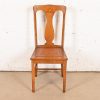 Antique Arts & Crafts Carved Oak and Leather Dining Chair, Circa 1900 - Image 2