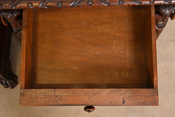 Antique Italian Renaissance Revival Carved Walnut and Burl Wood Bedside Chests, Circa 1900 - Image 6
