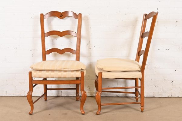 Baker Furniture French Country Carved Solid Walnut Dining Chairs, Set of Eight - Image 5