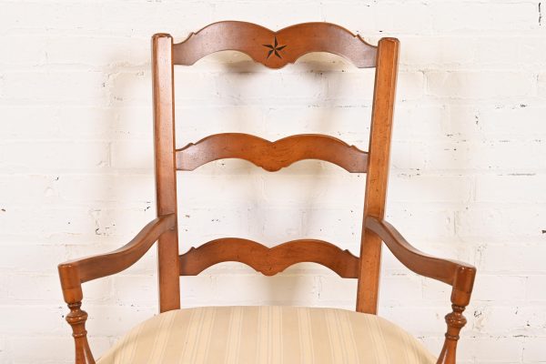 Baker Furniture French Country Carved Solid Walnut Dining Chairs, Set of Eight - Image 6