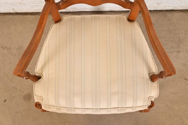 Baker Furniture French Country Carved Solid Walnut Dining Chairs, Set of Eight - Image 8