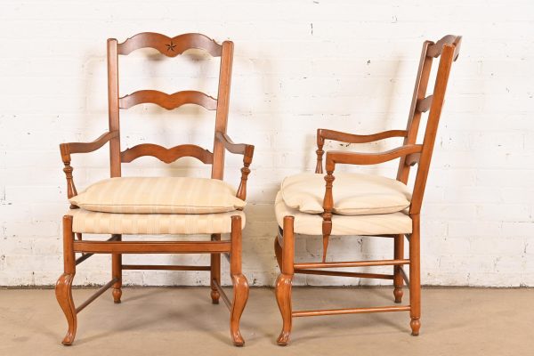 Baker Furniture French Country Carved Solid Walnut Dining Chairs, Set of Eight - Image 9