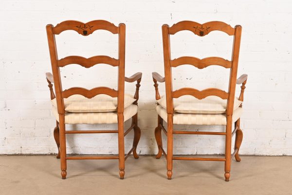Baker Furniture French Country Carved Solid Walnut Dining Chairs, Set of Eight - Image 10