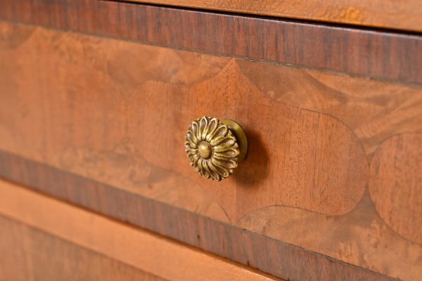Phoenix Furniture Antique French Regency Louis XVI Burled Walnut Vanity Dresser With Mirror, Circa 1900 - Image 6