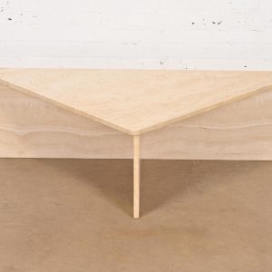 Modern Italian Travertine Triangular Coffee Table, Circa 1970s
