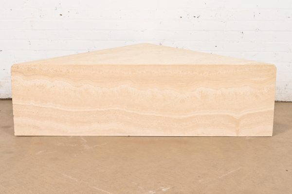 Modern Italian Travertine Triangular Coffee Table, Circa 1970s - Image 9