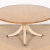 Baker Furniture Regency Oak and Tessellated Marble Pedestal Dining Table
