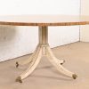 Baker Furniture Regency Oak and Tessellated Marble Pedestal Dining Table - Image 4