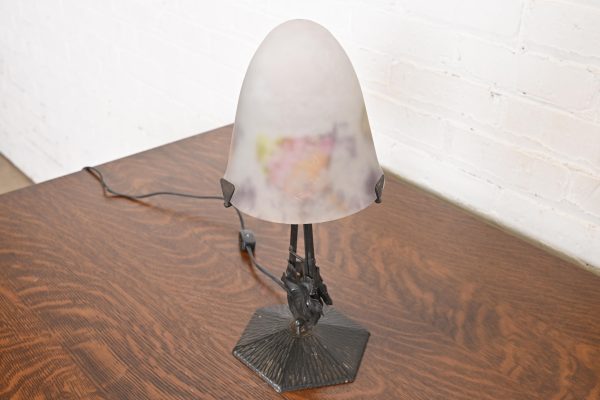 Degué French Art Deco Table Lamp, 1920s - Image 3