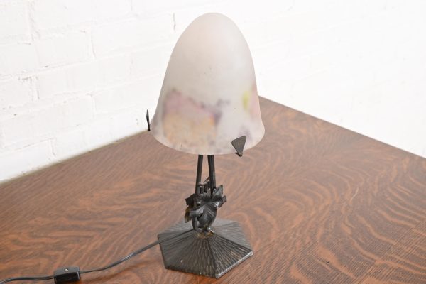 Degué French Art Deco Table Lamp, 1920s - Image 4