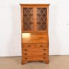 Ethan Allen Georgian Solid Birch Drop Front Secretary Desk With Bookcase Hutch - Image 3