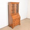 Ethan Allen Georgian Solid Birch Drop Front Secretary Desk With Bookcase Hutch - Image 4