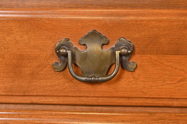 Ethan Allen Georgian Solid Birch Drop Front Secretary Desk With Bookcase Hutch - Image 7