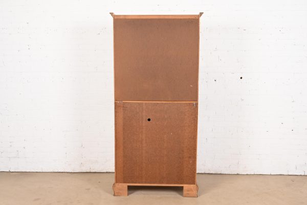 Ethan Allen Georgian Solid Birch Drop Front Secretary Desk With Bookcase Hutch - Image 11