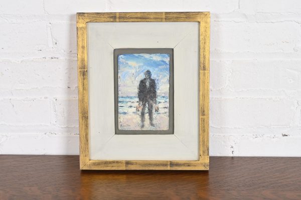 Original Signed John Houston "Mussel Gatherer" Framed Oil Painting