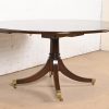 Baker Furniture Style Georgian Banded Mahogany Pedestal Extension Dining Table - Image 4