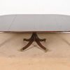 Baker Furniture Style Georgian Banded Mahogany Pedestal Extension Dining Table - Image 7
