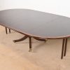 Baker Furniture Style Georgian Banded Mahogany Pedestal Extension Dining Table - Image 8