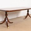 Drexel Georgian Mahogany Double Pedestal Extension Dining Table, Newly Refinished - Image 4