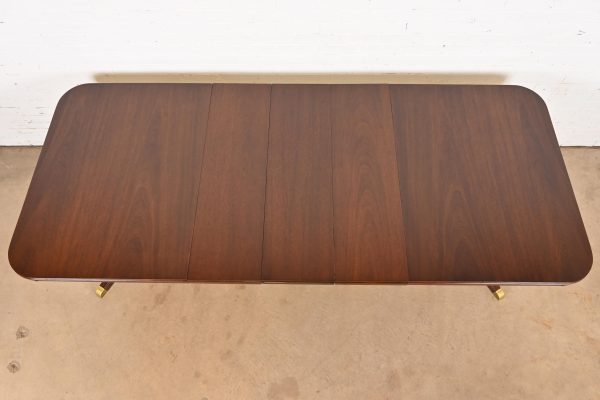Drexel Georgian Mahogany Double Pedestal Extension Dining Table, Newly Refinished - Image 5