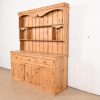Antique Rustic Pine Sideboard Buffet With Hutch Top - Image 3