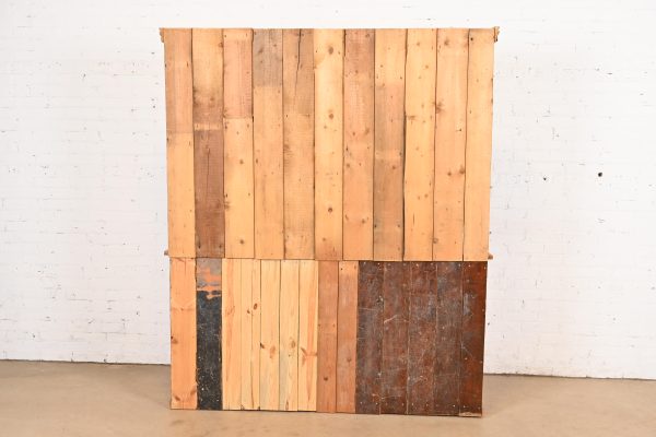 Antique Rustic Pine Sideboard Buffet With Hutch Top - Image 11