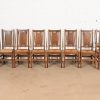 Gustav Stickley Antique Mission Oak Arts & Crafts H-Back Dining Chairs With Rush Seats, Set of Eight - Image 2
