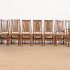 Gustav Stickley Antique Mission Oak Arts & Crafts H-Back Dining Chairs With Rush Seats, Set of Eight - Image 3