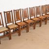 Gustav Stickley Antique Mission Oak Arts & Crafts H-Back Dining Chairs With Rush Seats, Set of Eight - Image 4