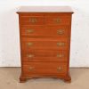 Ethan Allen Early American Solid Cherry Wood Six-Drawer Highboy Dresser - Image 2
