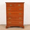 Ethan Allen Early American Solid Cherry Wood Six-Drawer Highboy Dresser