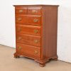 Ethan Allen Early American Solid Cherry Wood Six-Drawer Highboy Dresser - Image 3
