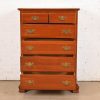 Ethan Allen Early American Solid Cherry Wood Six-Drawer Highboy Dresser - Image 5