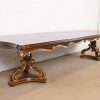 Karges French Regency Louis XVI Burled Walnut Double Pedestal Extension Dining Table, Newly Refinished - Image 4