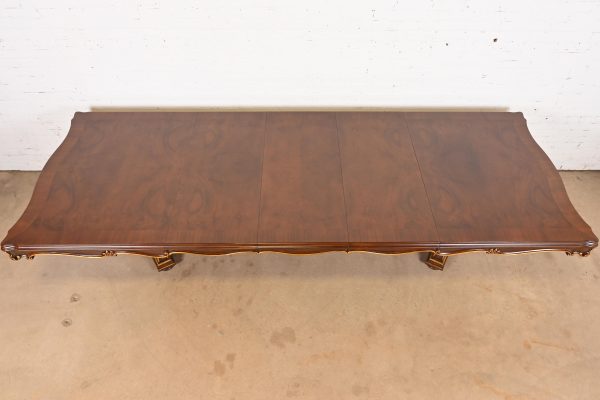 Karges French Regency Louis XVI Burled Walnut Double Pedestal Extension Dining Table, Newly Refinished - Image 5