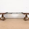 Karges French Regency Louis XVI Burled Walnut Double Pedestal Extension Dining Table, Newly Refinished - Image 6