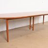 Directional Mid-Century Modern Cherry and Burl Wood Extension Dining Table, Newly Refinished - Image 4