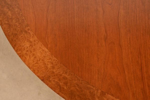 Directional Mid-Century Modern Cherry and Burl Wood Extension Dining Table, Newly Refinished - Image 9