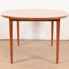 Directional Mid-Century Modern Cherry and Burl Wood Extension Dining Table, Newly Refinished - Image 10