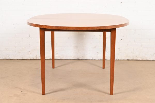 Directional Mid-Century Modern Cherry and Burl Wood Extension Dining Table, Newly Refinished - Image 10