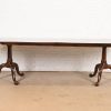 Henkel Harris Georgian Solid Mahogany Double Pedestal Extension Dining Table, Newly Refinished - Image 2