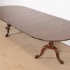Henkel Harris Georgian Solid Mahogany Double Pedestal Extension Dining Table, Newly Refinished - Image 3