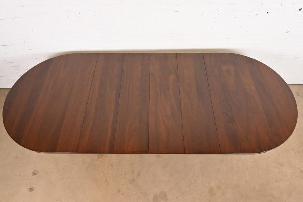 Henkel Harris Georgian Solid Mahogany Double Pedestal Extension Dining Table, Newly Refinished - Image 5