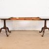 Henkel Harris Georgian Solid Mahogany Double Pedestal Extension Dining Table, Newly Refinished - Image 6