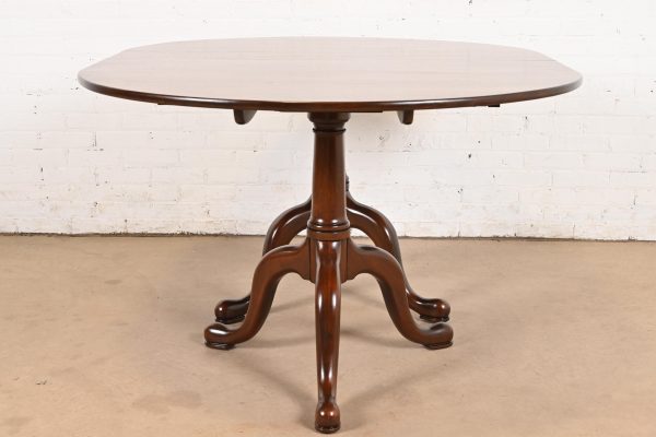 Henkel Harris Georgian Solid Mahogany Double Pedestal Extension Dining Table, Newly Refinished - Image 10