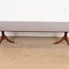 Baker Furniture Georgian Banded Mahogany Double Pedestal Extension Dining Table, Newly Refinished - Image 2
