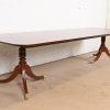 Baker Furniture Georgian Banded Mahogany Double Pedestal Extension Dining Table, Newly Refinished - Image 4